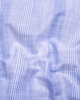 Nivor Blue With White Weft Stripe Amsler Linen Shirt