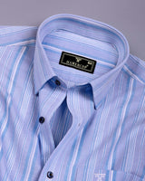 Brizon Blue Stripe Oxford Cotton Formal Shirt