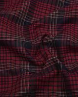 Delton Red With Black Plaid Flannel Check Cotton Shirt