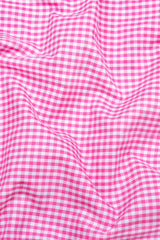 Bravixo Pink and White Grid Cotton Shirt