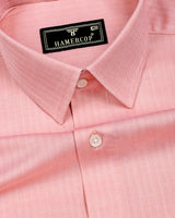 Pestry Peach Orange With White Stripe Premium Giza Shirt