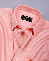 Pestry Peach Orange With White Stripe Premium Giza Shirt