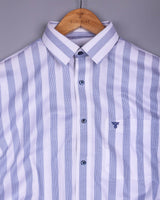 Lavin Blue With White Stripe Premium Giza Shirt