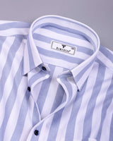 Lavin Blue With White Stripe Premium Giza Shirt