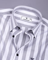 Lavin Gray With White Stripe Premium Giza Shirt