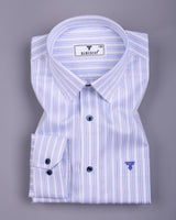Evian Blue With White Stripe Premium Giza Shirt
