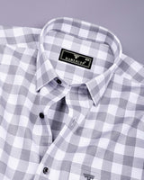 Marell Gray With White Check Premium Giza Shirt