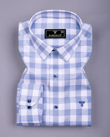 Marell Blue With White Check Premium Giza Shirt