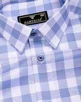 Marell Blue With White Check Premium Giza Shirt