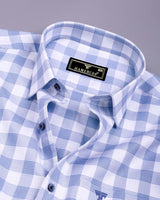 Marell Blue With White Check Premium Giza Shirt