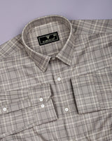 Rovia Green With Black Check Premium Giza Shirt