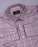 Rovia Onion Pink With Black Check Premium Giza Shirt