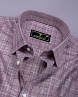 Rovia Onion Pink With Black Check Premium Giza Shirt