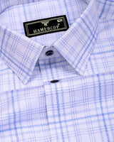 Rovia Blue With White Check Premium Giza Shirt