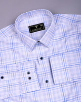 Rovia Blue With White Check Premium Giza Shirt