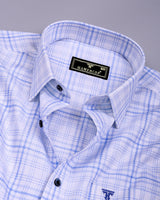 Rovia Blue With White Check Premium Giza Shirt