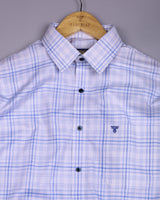 Rovia Blue With White Check Premium Giza Shirt