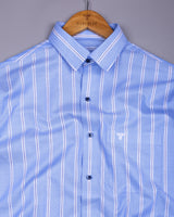 Otis Blue With White Stripe Premium Cotton Shirt
