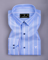 Otis Blue With White Stripe Premium Cotton Shirt