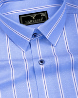 Otis Blue With White Stripe Premium Cotton Shirt