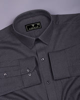 Volka Black Jacquard Dobby Cotton Shirt