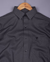 Volka Black Jacquard Dobby Cotton Shirt