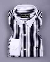 Eternity Black With White Stripe Premium Giza Designer Shirt