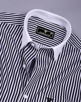 Eternity Black With White Stripe Premium Giza Designer Shirt