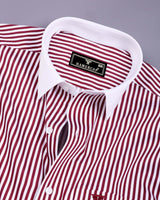 Eternity Red With White Stripe Premium Giza Designer Shirt