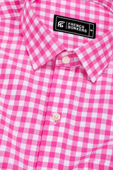 Ginger Pink and White Gingham Check Cotton Shirt