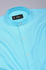 Arctic Blue Solid Oxford Cotton Shirt