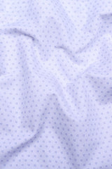 Sivra White with Micro Blue Circle Printed Cotton Shirt
