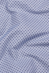 Chalk White with Navy Microform Printed Cotton Shirt