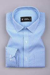 Orbix Sky Multicolor Micro Circle Printed Cotton Shirt