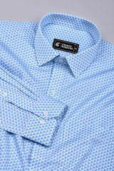 Orbix Sky Multicolor Micro Circle Printed Cotton Shirt