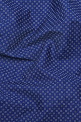 Twixel NavyBlue Micro Cross Printed Cotton Shirt
