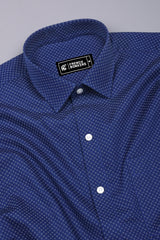 Twixel NavyBlue Micro Cross Printed Cotton Shirt