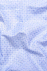 Aethera Sky Blue Micro Printed Cotton Shirt