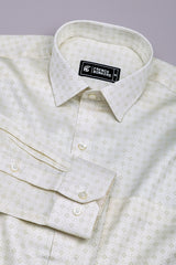 Lunara Cream Micro Printed Cotton Shirt