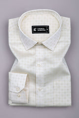 Lunara Cream Micro Printed Cotton Shirt