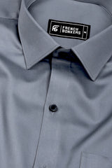 Cloud Grey Solid Cotton Shirt