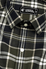 Sinza Green With Navyblue Twill Check Cotton Shirt