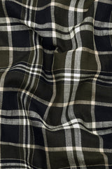 Sinza Green With Navyblue Twill Check Cotton Shirt