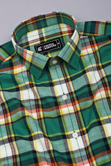 Thermond Green Multicolour Twill Check Cotton Shirt