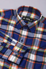 Eclipse Blue Multicolor Twill Check Cotton Shirt
