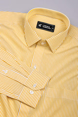 Marigold Yellow and White Stripe Cotton Shirt
