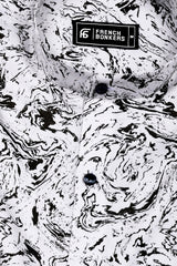 Swirl White with black marble marble Printed Cotton Shirt