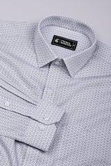 White With grey SeaShell Printed Cotton Shirt