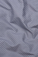 Smoky Grey With White Printed Cotton Shirt