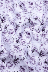 Lavender Purple With White Digital Floral Printed Cotton Shirt